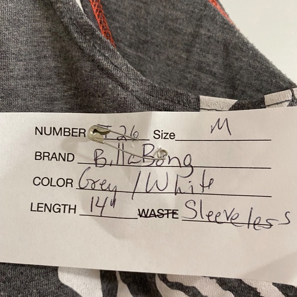 BillaBong Grey / White Halter tank - Picture 2 of 3